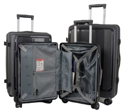 LUGGIT Tokyo Zipperless Premium Polypropylene Travel Trolley Bag ,TSA Lock ,Black