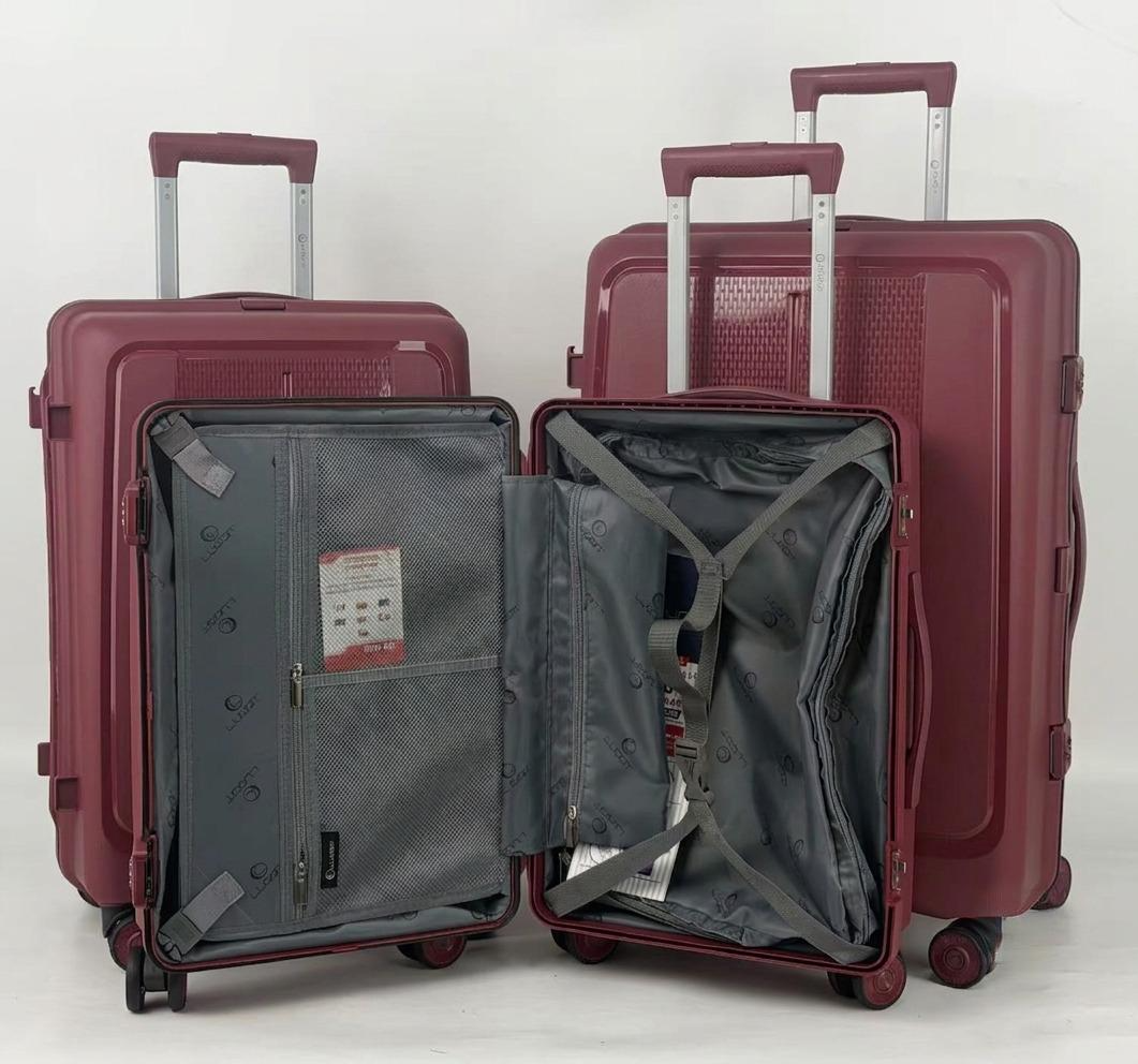 LUGGIT Tokyo Zipperless Premium Polypropylene Travel Trolley Bag ,TSA Lock, Wine red