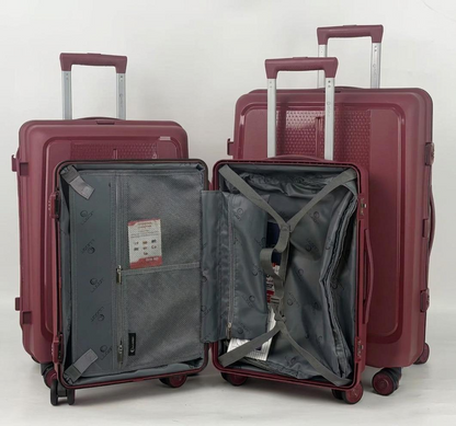 LUGGIT Tokyo Zipperless Premium Polypropylene Travel Trolley Bag ,TSA Lock, Wine red