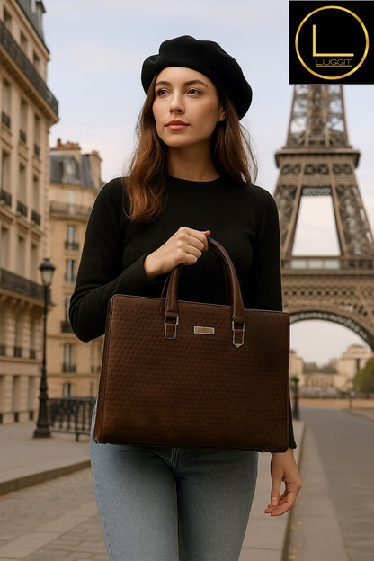 LUGGIT - Signature Shield - ADVANCE FINGER PRINT LOCK Vegan LEATHER MULTI STYLE AND MULTI PURPOSE BAG