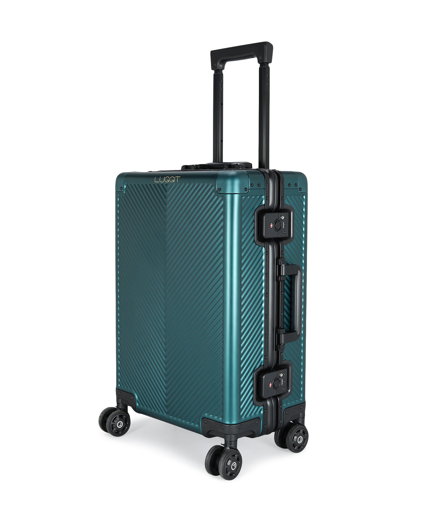 LUGGIT - Sovereign Circle Full Metal Aluminium Body & Frame - Cabin Luggage -Green