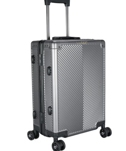 LUGGIT Sovereign Circle Full Aluminium Body Trolley Bag, Grey