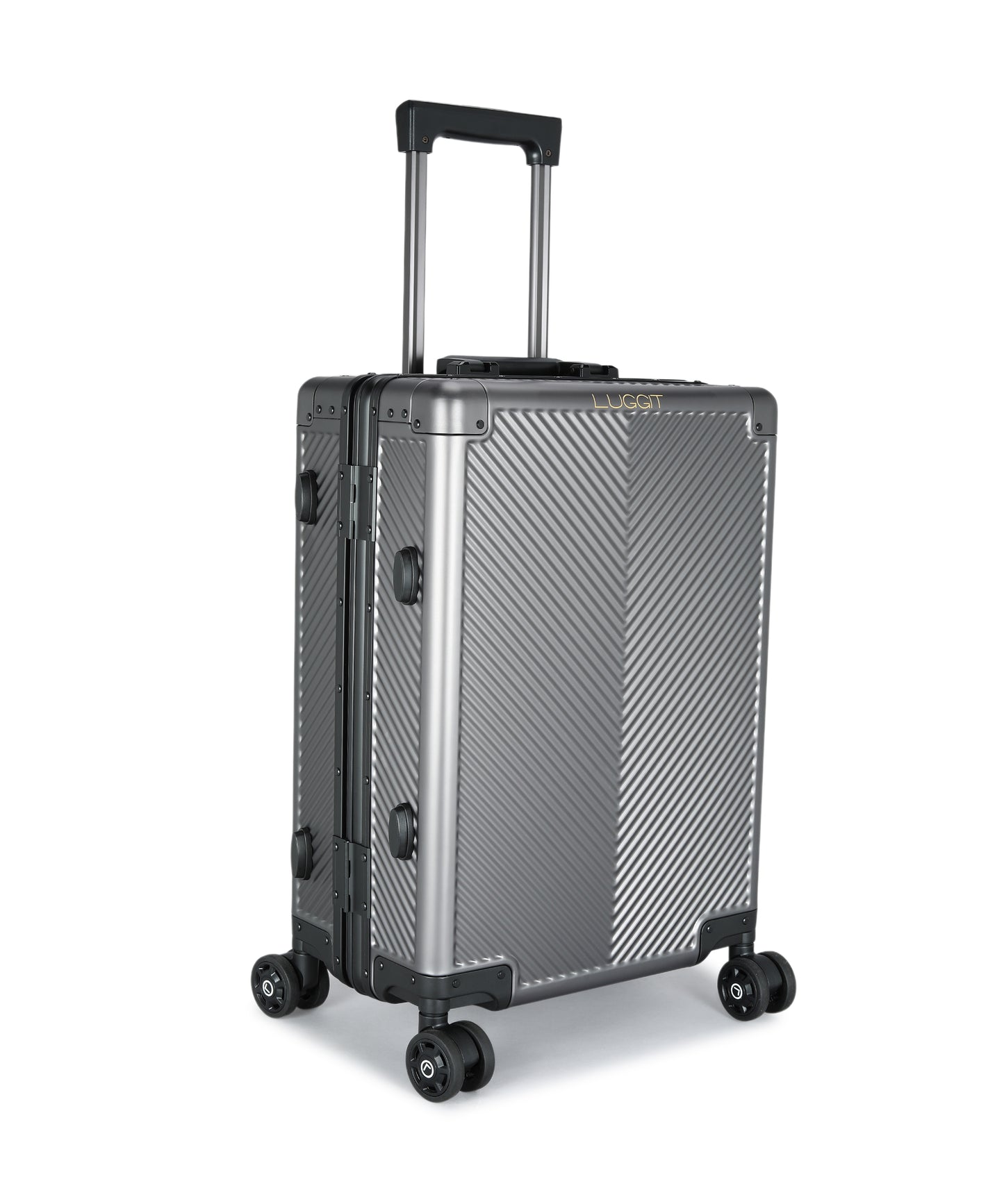 LUGGIT - Sovereign Circle Full Aluminium Trolley -Cabin Luggage-Grey