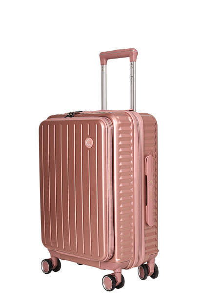 LUGGIT SFO 2.0 Premium Trolley Bag set of 3 ,SmartView Wide Opening Design,TSA Lock, Polycarbonate Hard Shell, Rose Gold