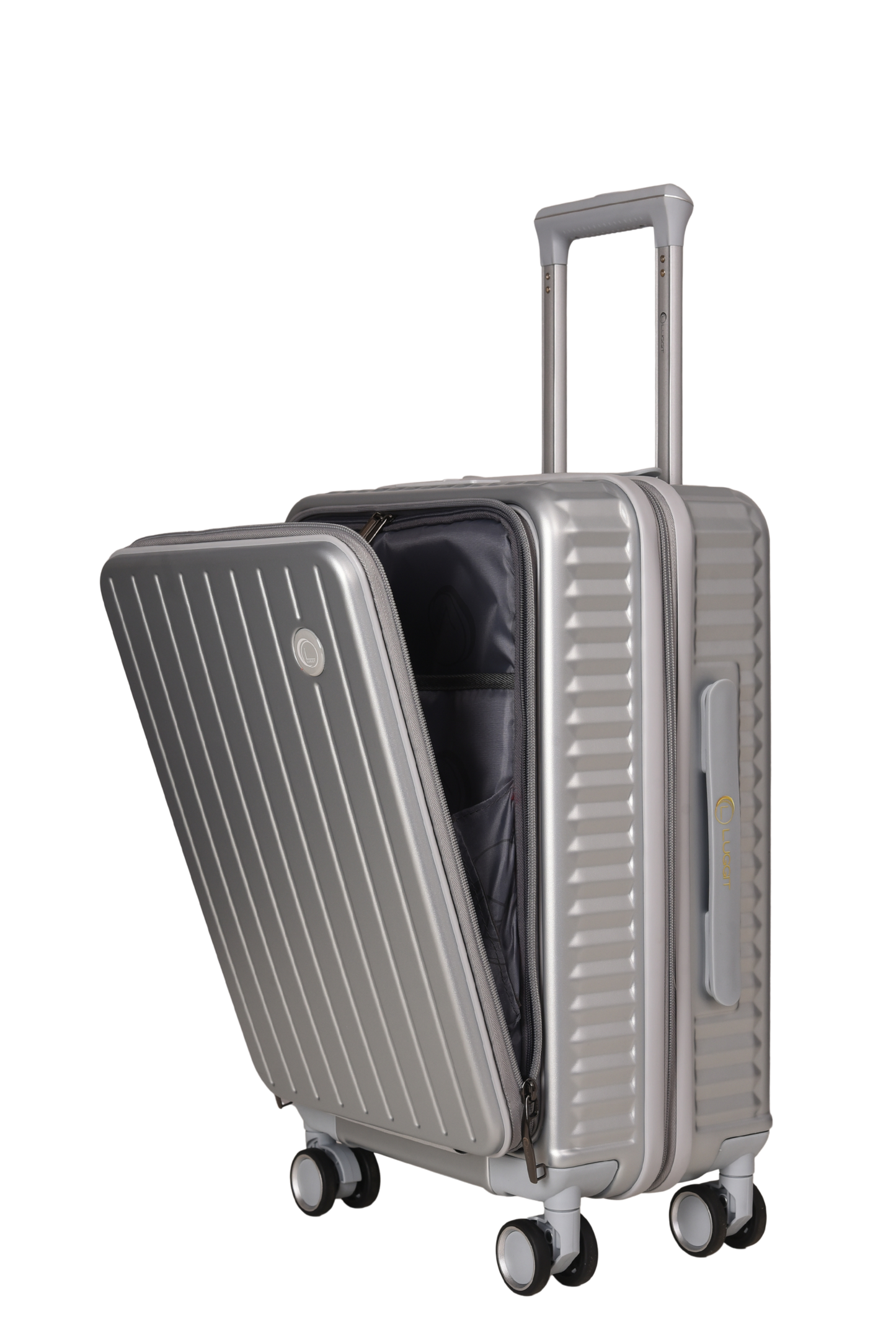 LUGGIT SFO 2.0 Premium Trolley Bag set of 3,SmartView Wide Opening Design,TSA Lock, Polycarbonate Hard Shell,Grey