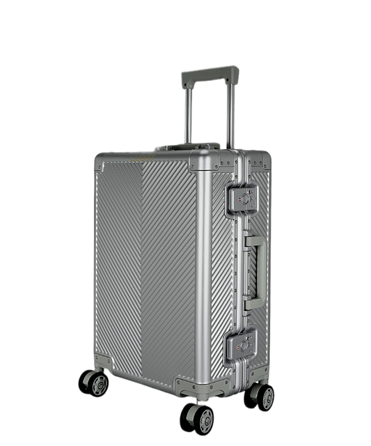 LUGGIT - Sovereign Circle Full Aluminium Trolley -Cabin Luggage-Silver