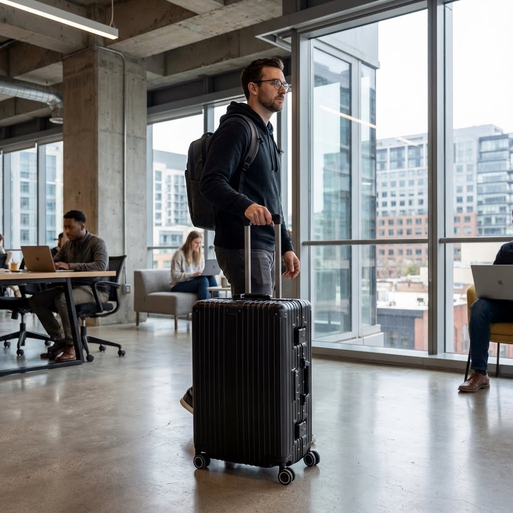 LUGGIT Smart "Pro MAX" Finger Print Unlock - With Triple Protection Cabin/Check-in Trolley Bag