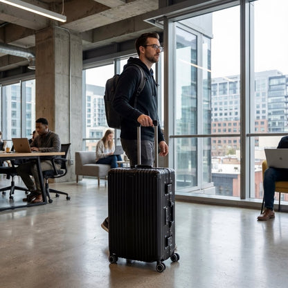 LUGGIT Smart "Pro MAX" Finger Print Unlock - With Triple Protection Cabin/Check-in Trolley Bag