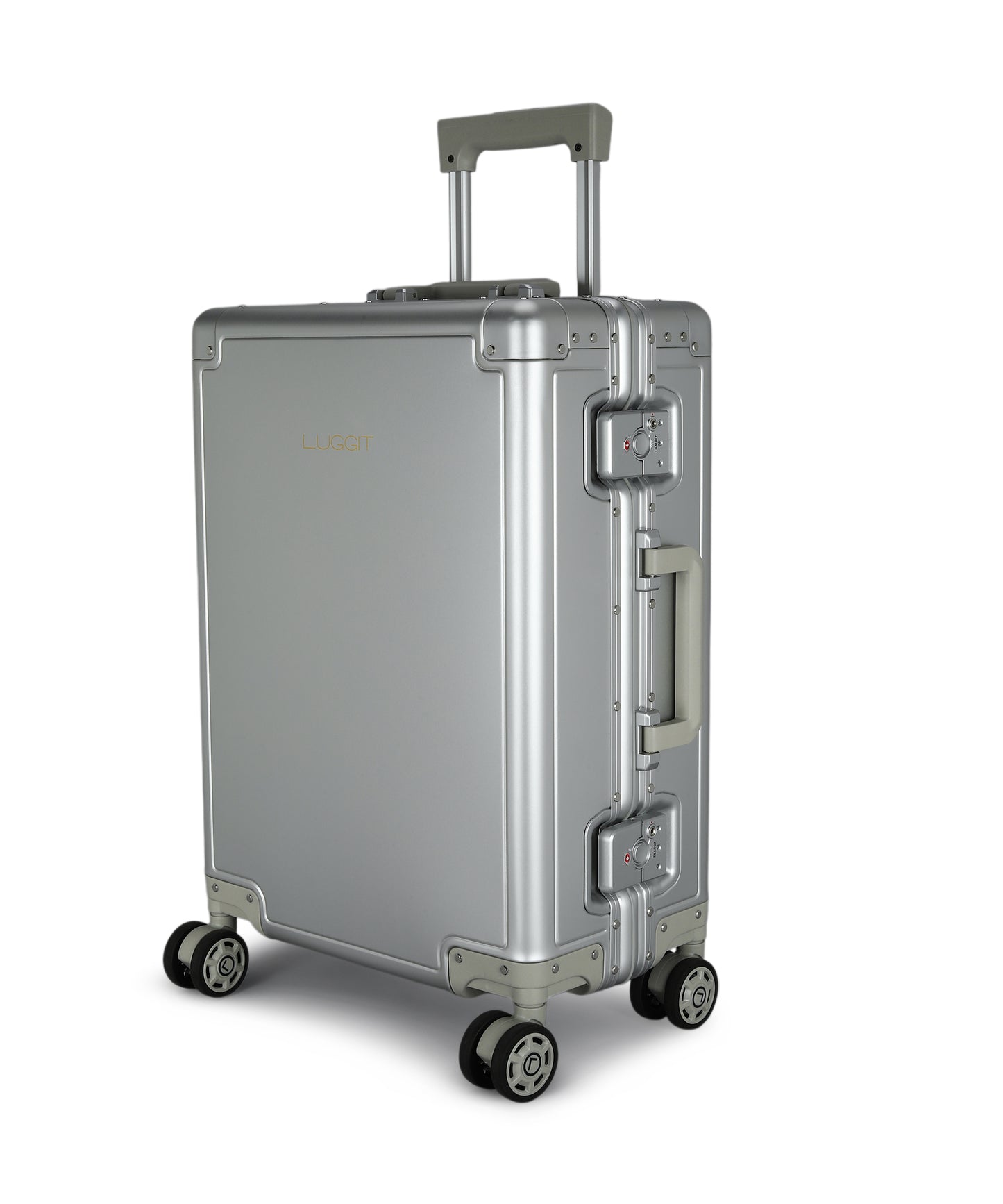 LUGGIT - Earth Circle Full  Aluminium Trolley -Cabin Luggage-Silver