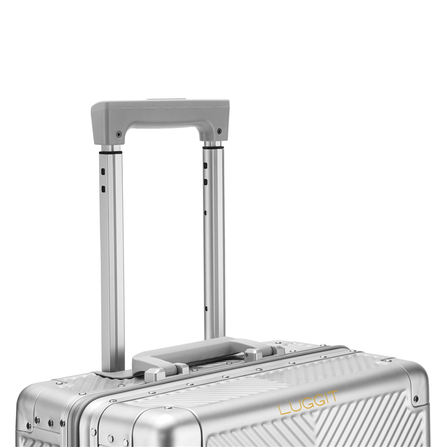 LUGGIT - Sovereign Circle Full Aluminium Trolley -Cabin Luggage-Silver