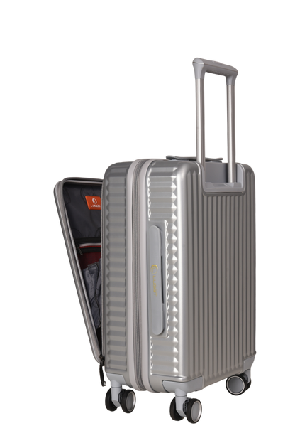 LUGGIT SFO 2.0 Premium Trolley Bag set of 3,SmartView Wide Opening Design,TSA Lock, Polycarbonate Hard Shell,Grey