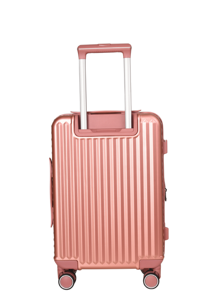 LUGGIT SFO 2.0 Premium Trolley Bag set of 3 ,SmartView Wide Opening Design,TSA Lock, Polycarbonate Hard Shell, Rose Gold