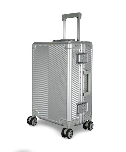 LUGGIT - Sovereign Circle Full Aluminium Trolley -Cabin Luggage-Silver