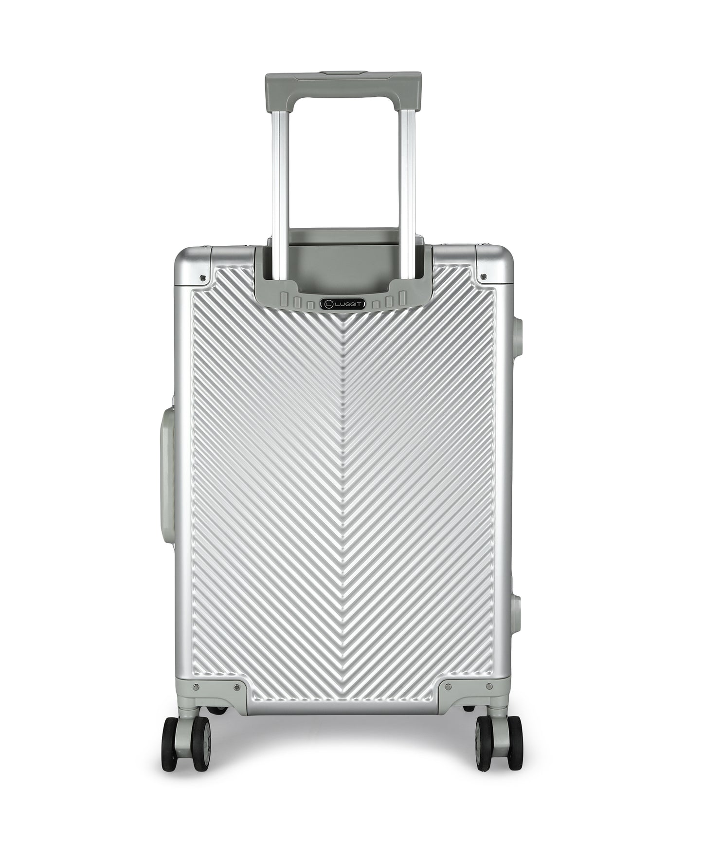 LUGGIT - Sovereign Circle Full Aluminium Trolley -Cabin Luggage-Silver