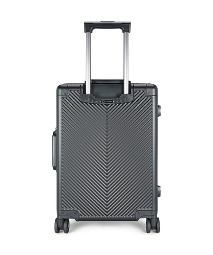 LUGGIT - Sovereign Circle Full  Aluminium Trolley -Cabin Luggage-Black