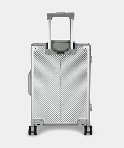 LUGGIT - Sovereign Circle Full Aluminium Trolley -Cabin Luggage-Silver