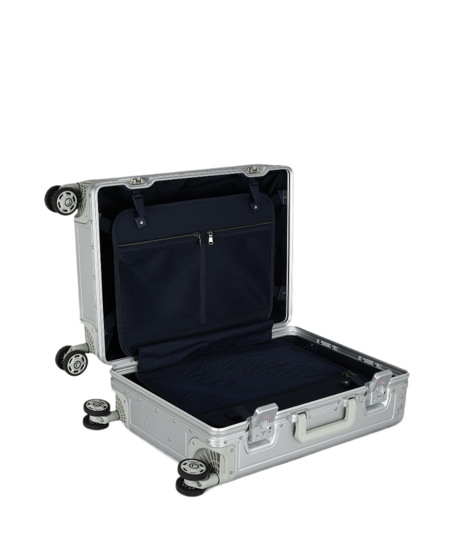 LUGGIT - Earth Circle Full  Aluminium Trolley Cabin Travel Bag,Silver