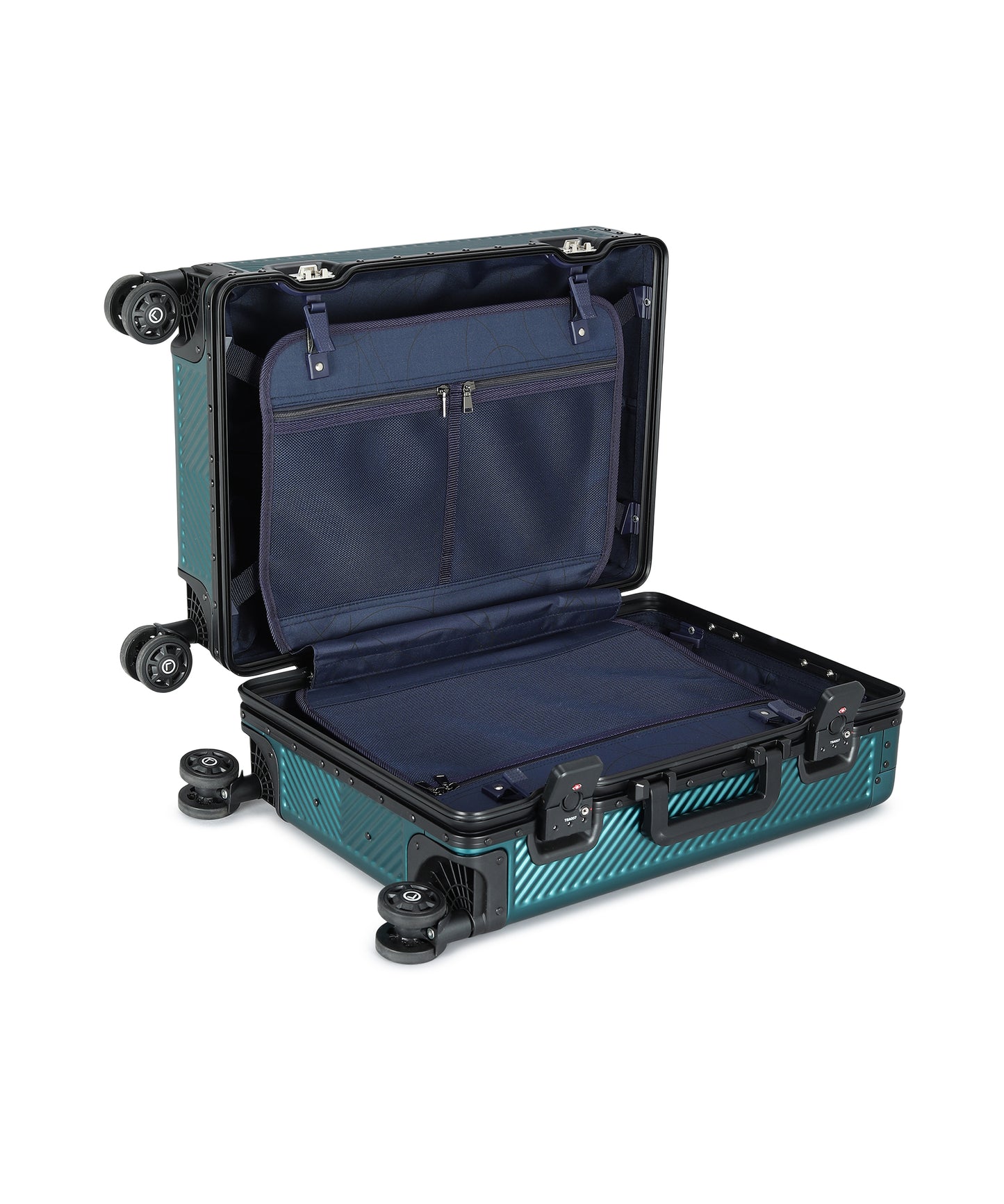 LUGGIT - Sovereign Circle Full Metal Aluminium Body & Frame - Cabin Luggage -Green