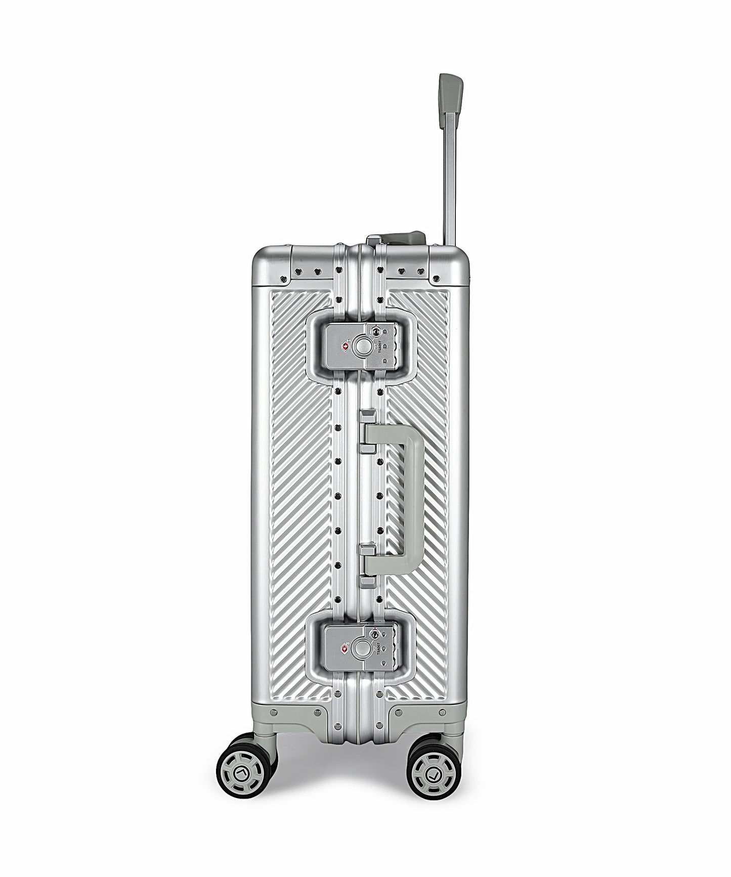 LUGGIT - Sovereign Circle Full Aluminium Trolley -Cabin Luggage-Silver