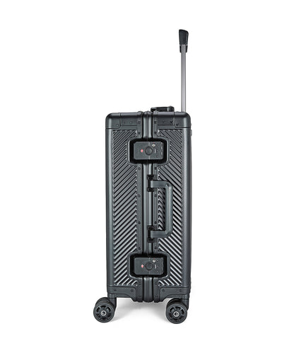 LUGGIT - Sovereign Circle Full  Aluminium Trolley -Cabin Luggage-Black