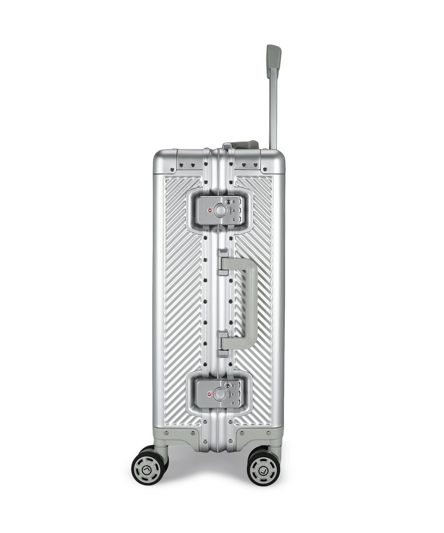 LUGGIT - Sovereign Circle Full Aluminium Trolley -Cabin Luggage-Silver