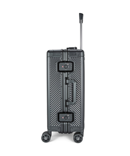 LUGGIT - Sovereign Circle Full  Aluminium Trolley -Cabin Luggage-Black