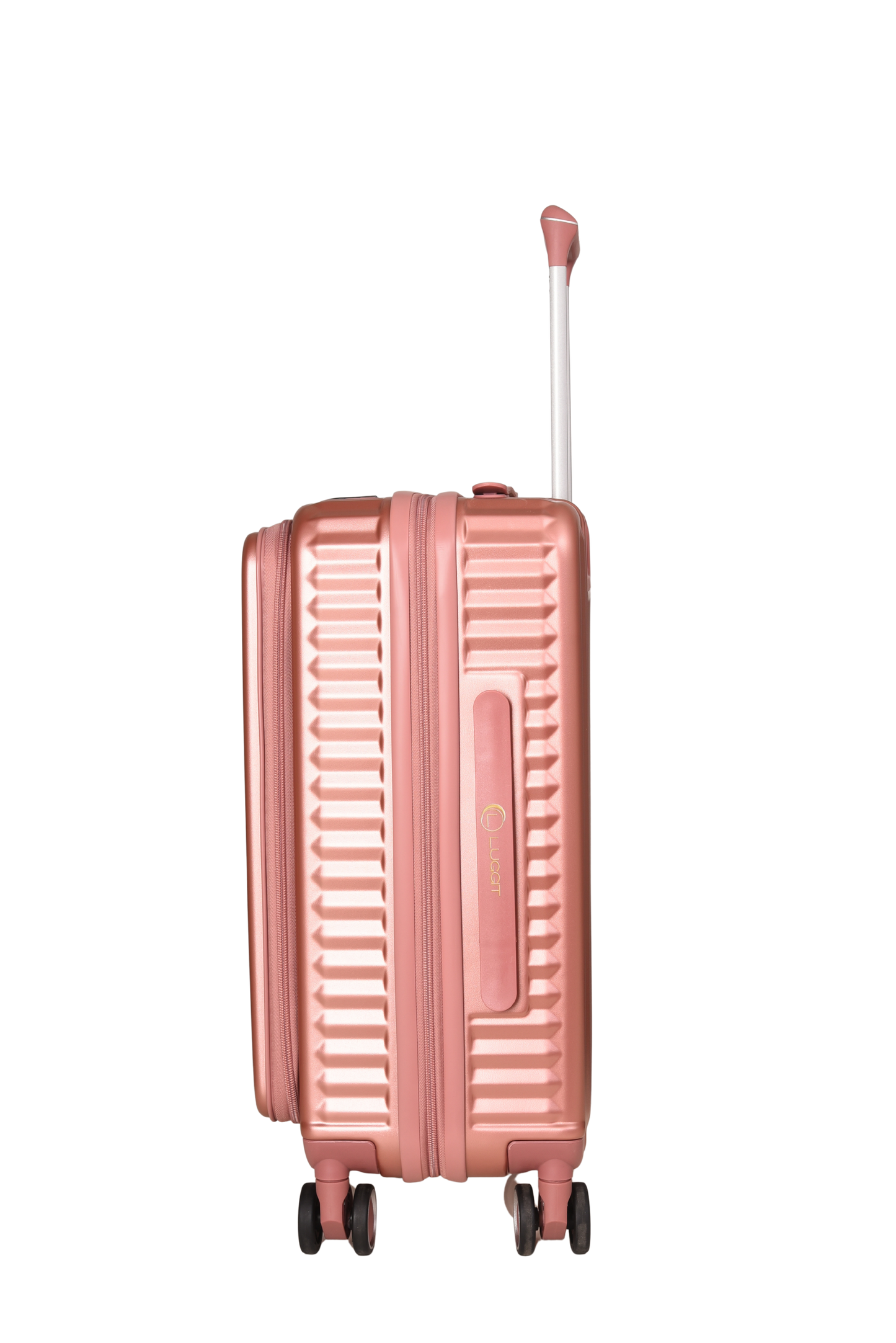 LUGGIT SFO 2.0 Premium Trolley Bag set of 3 ,SmartView Wide Opening Design,TSA Lock, Polycarbonate Hard Shell, Rose Gold
