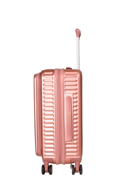 LUGGIT SFO 2.0 Premium Trolley Bag set of 3 ,SmartView Wide Opening Design,TSA Lock, Polycarbonate Hard Shell, Rose Gold