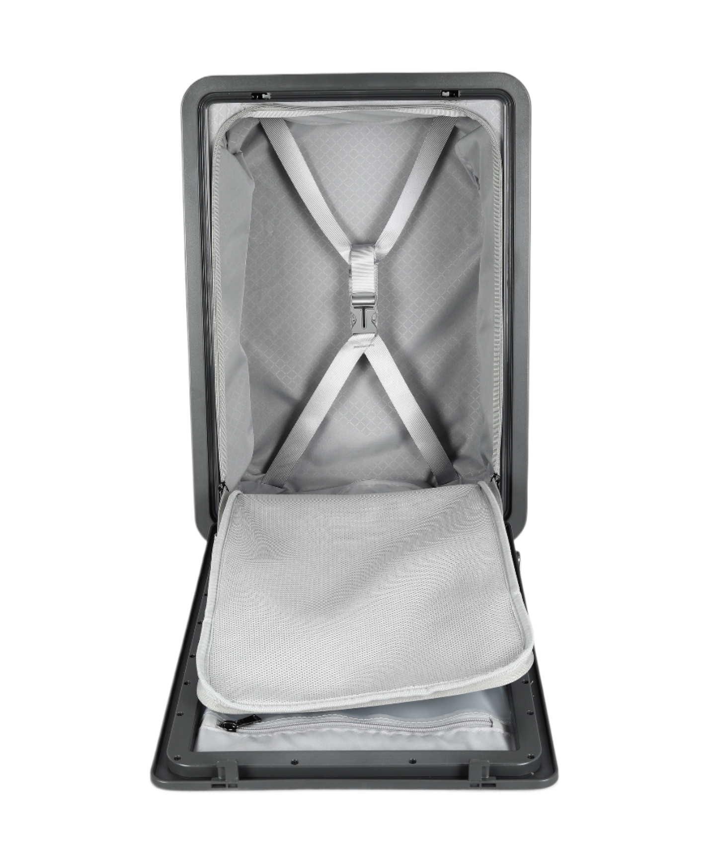 LUGGIT Premium Executive Front open trolley bag, Polycarbonate ,Grey
