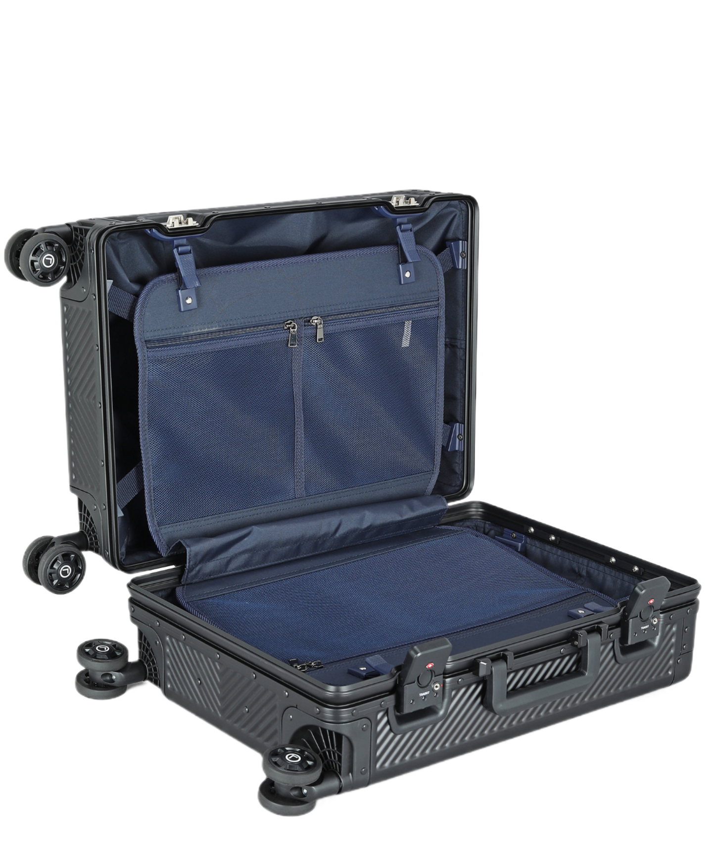 LUGGIT - Sovereign Circle Full  Aluminium high end trolley bag ,Black