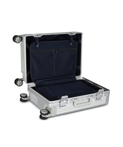 LUGGIT - Sovereign Circle Full Aluminium Trolley -Cabin Luggage-Silver