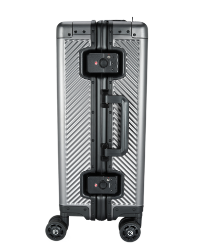 LUGGIT Sovereign Circle Full Aluminium Body Trolley Bag, Grey