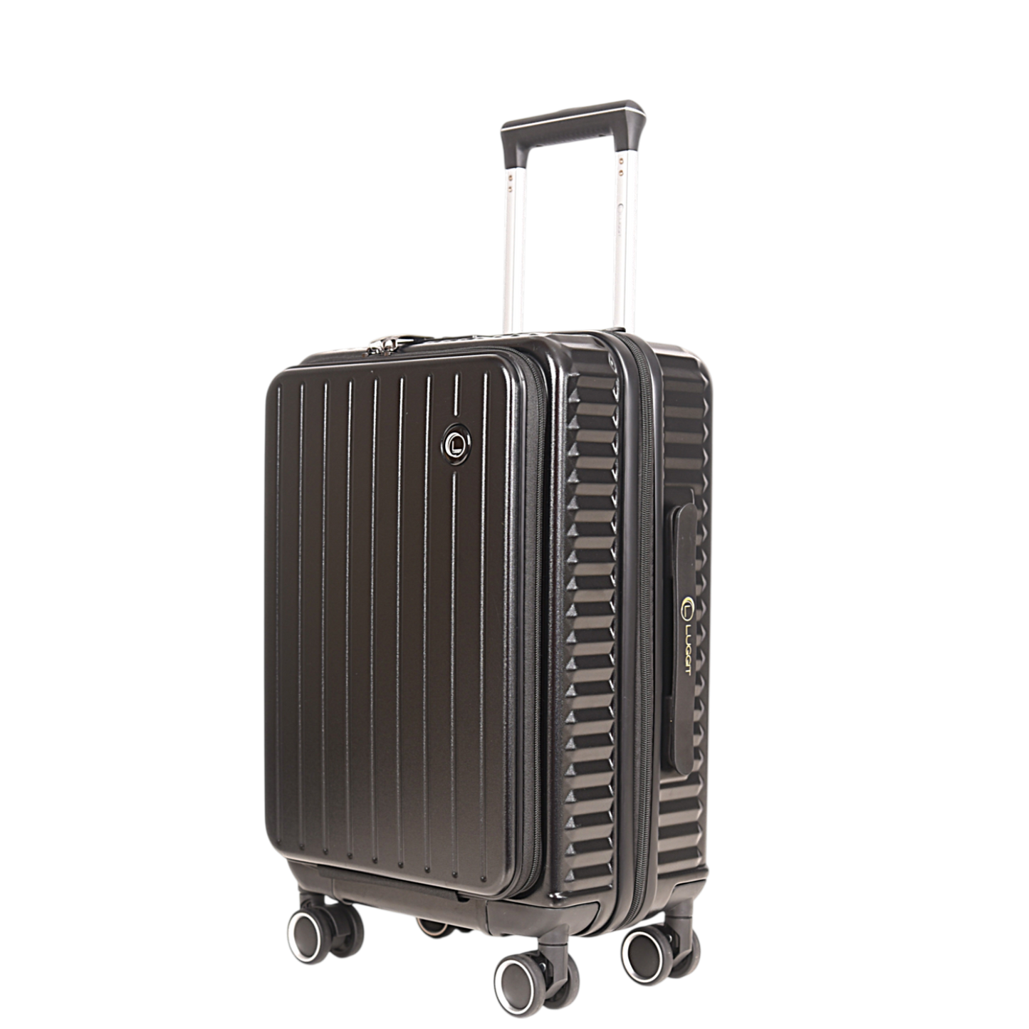 LUGGIT SFO 2.0 Premium Trolley Bag set of 3 ,SmartView Wide Opening Design,TSA Lock, Polycarbonate Hard Shell, Black