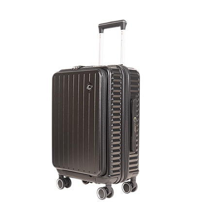 LUGGIT SFO 2.0 Premium Trolley Bag set of 3 ,SmartView Wide Opening Design,TSA Lock, Polycarbonate Hard Shell, Black