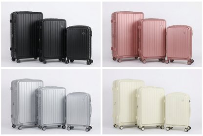 LUGGIT SFO 2.0 Premium Trolley Bag ,SmartView Wide Opening Design,TSA Lock, Polycarbonate Hard Shell, Rose Gold