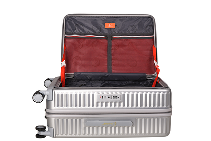 LUGGIT SFO 2.0 Premium Trolley Bag set of 3,SmartView Wide Opening Design,TSA Lock, Polycarbonate Hard Shell,Grey