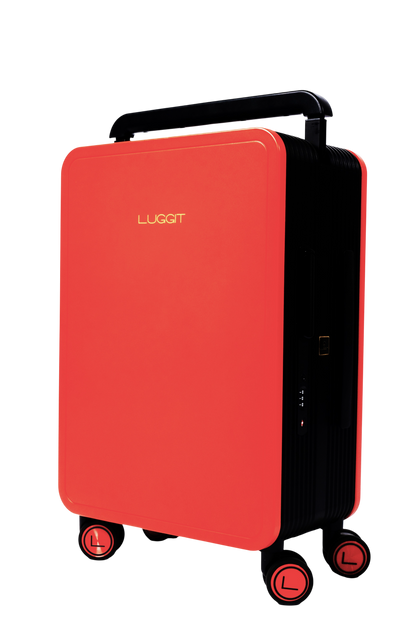 LUGGIT Premium Plus 20" Cabin & 24" Check in Luggage set of 2 Pc Dual Tone Red/Black