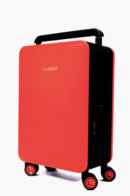 LUGGIT premium plus luggage set  red black 20 inch cabin 24 inch check-in trolley