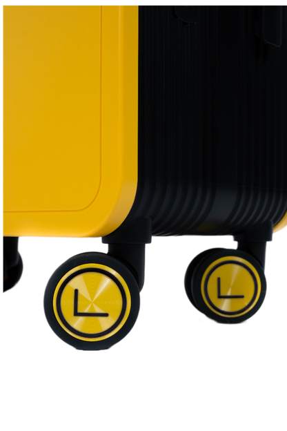 LUGGIT Premium Plus 20" Cabin 24" Check in Trolley bag Dual Tone Yellow/Black
