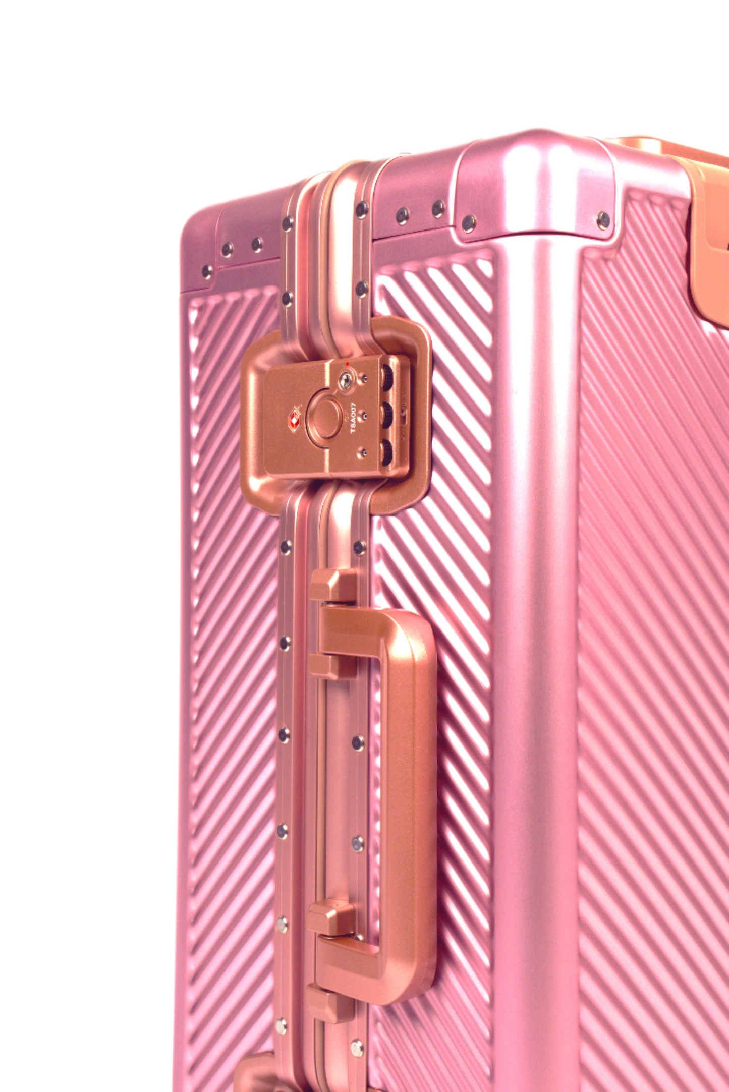 LUGGIT Sovereign Circle Full Aluminium  Cabin Travel Bag ,Rose Gold