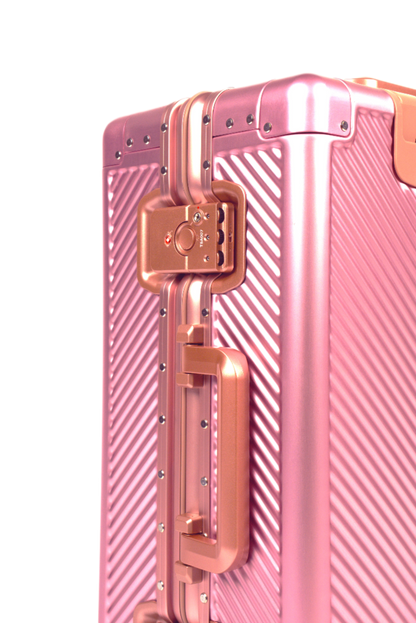 LUGGIT Sovereign Circle Full Aluminium  Cabin Travel Bag ,Rose Gold