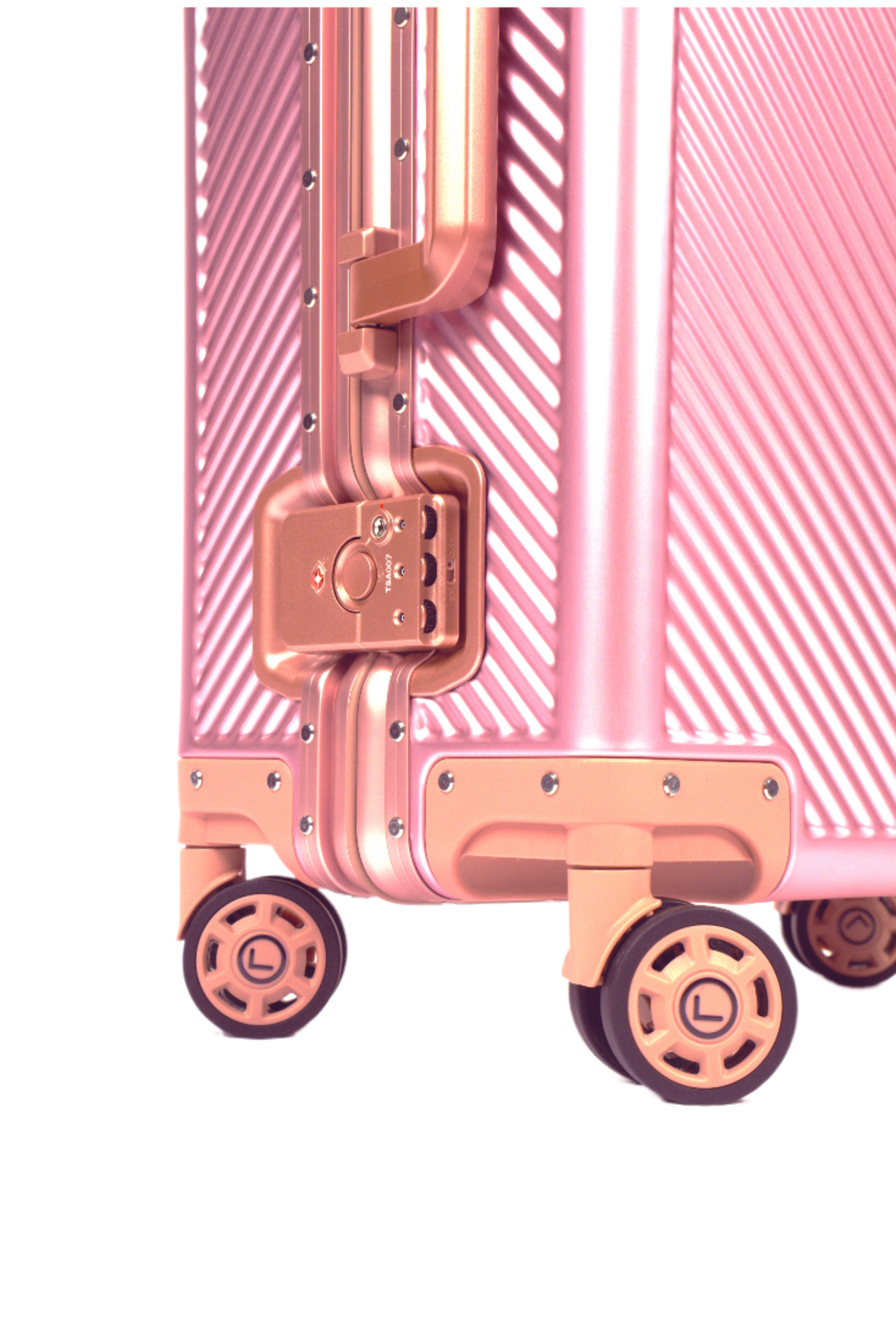 LUGGIT Sovereign Circle Full Aluminium  Cabin Travel Bag ,Rose Gold