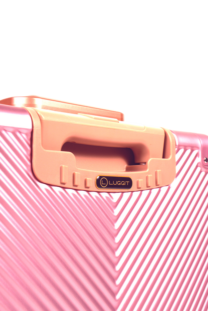 LUGGIT Sovereign Circle Full Aluminium  Cabin Travel Bag ,Rose Gold