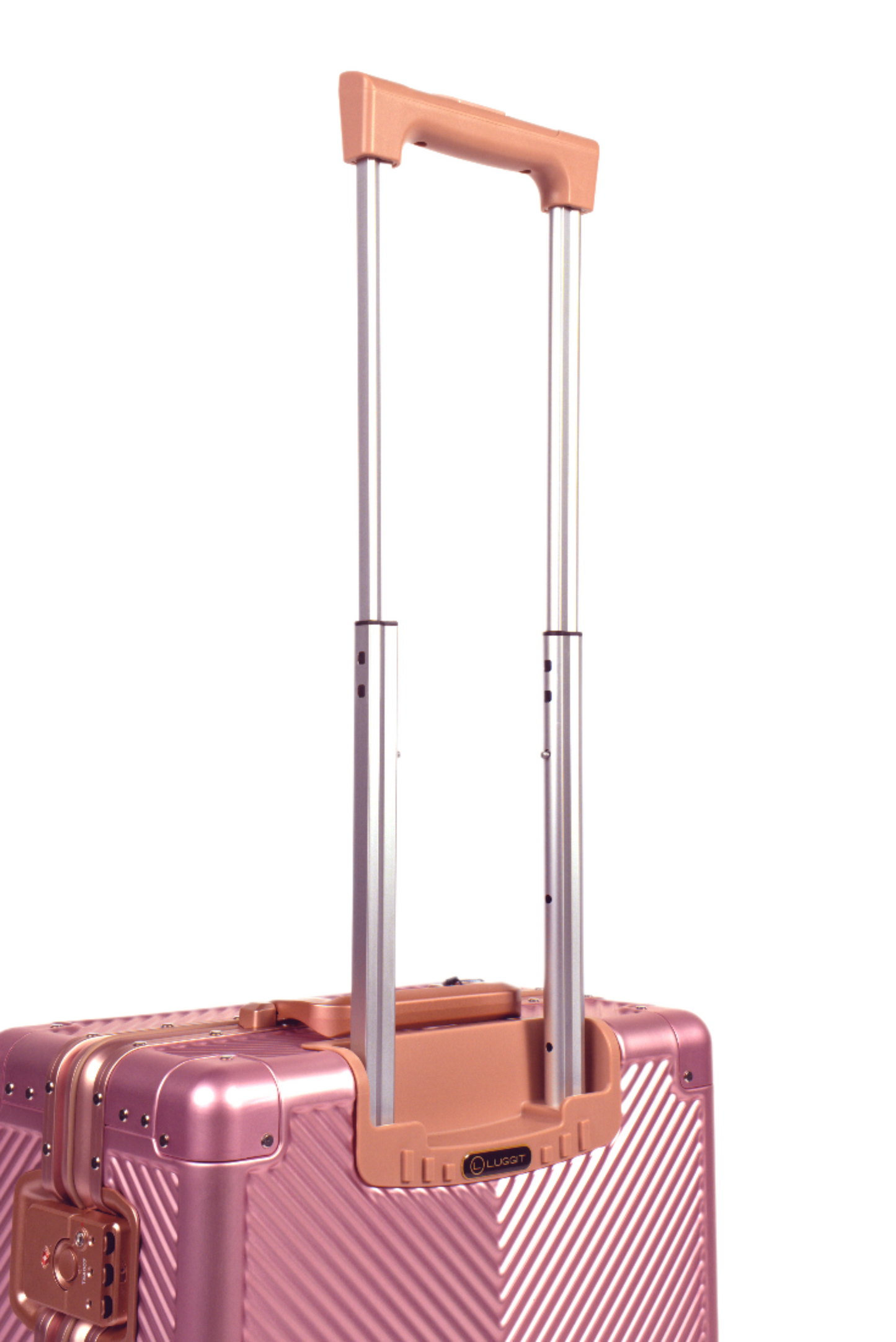 LUGGIT Sovereign Circle Full Aluminium  Cabin Travel Bag ,Rose Gold