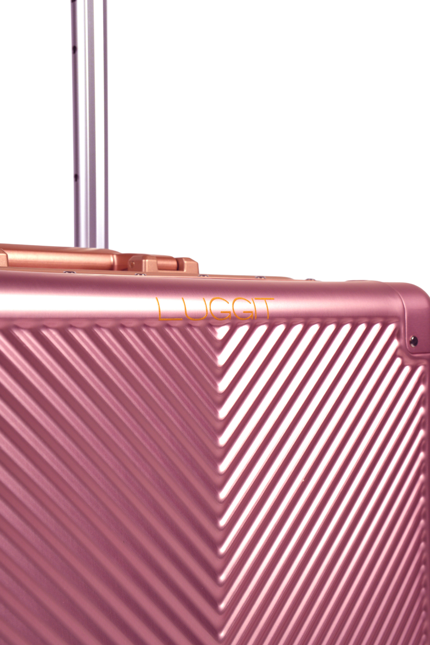 LUGGIT Sovereign Circle Full Aluminium  Cabin Travel Bag ,Rose Gold