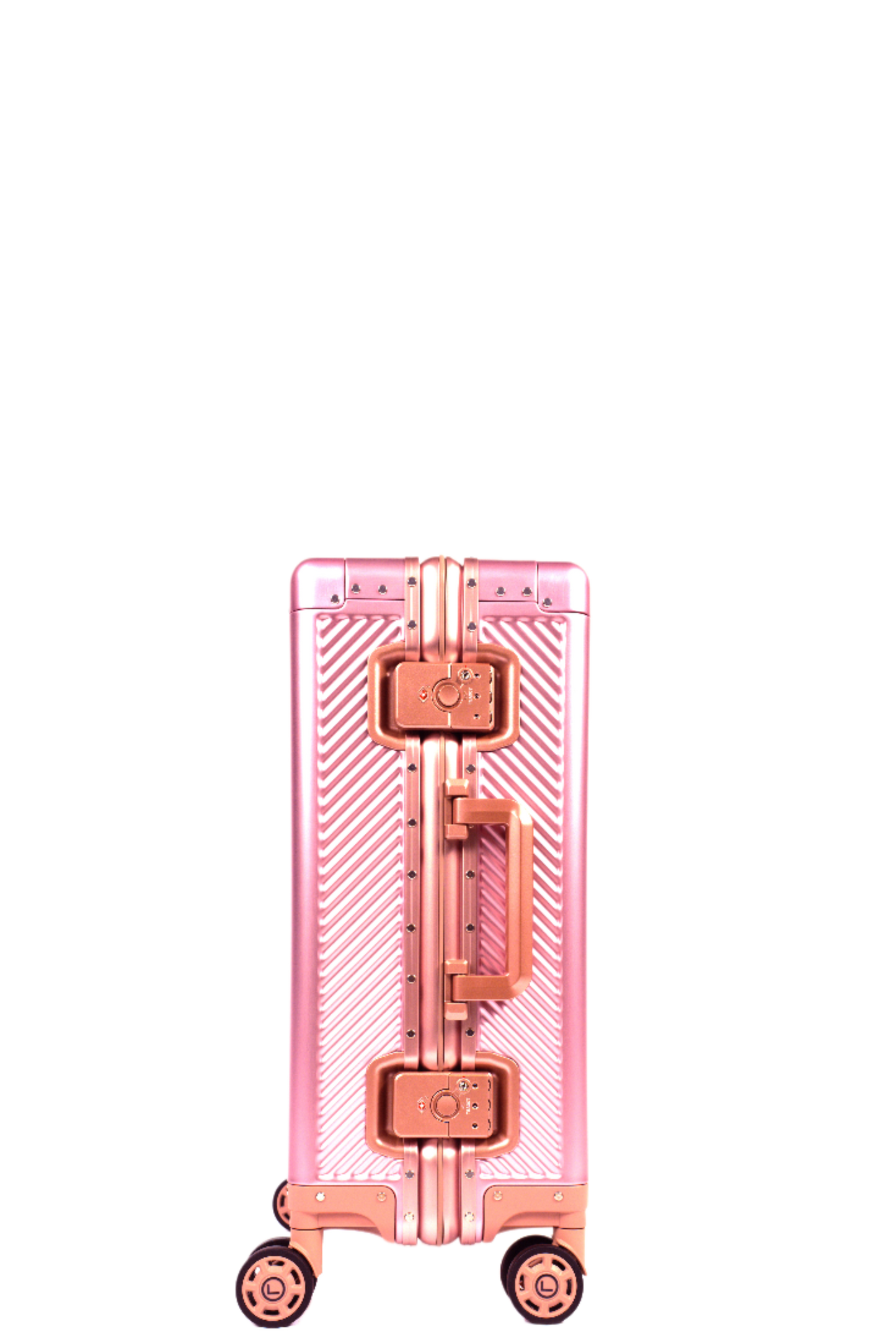 LUGGIT Sovereign Circle Full Aluminium  Cabin Travel Bag ,Rose Gold