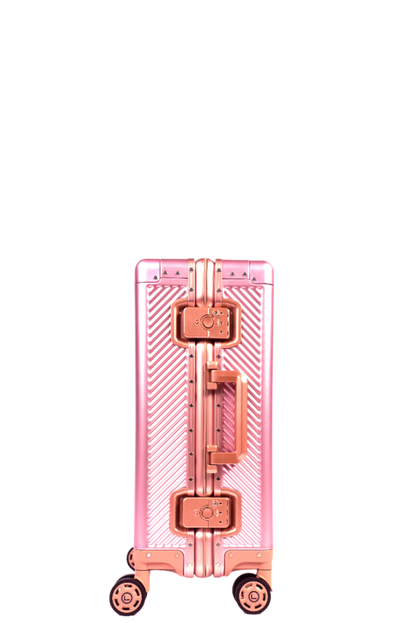 LUGGIT Sovereign Circle Full Aluminium  Cabin Travel Bag ,Rose Gold