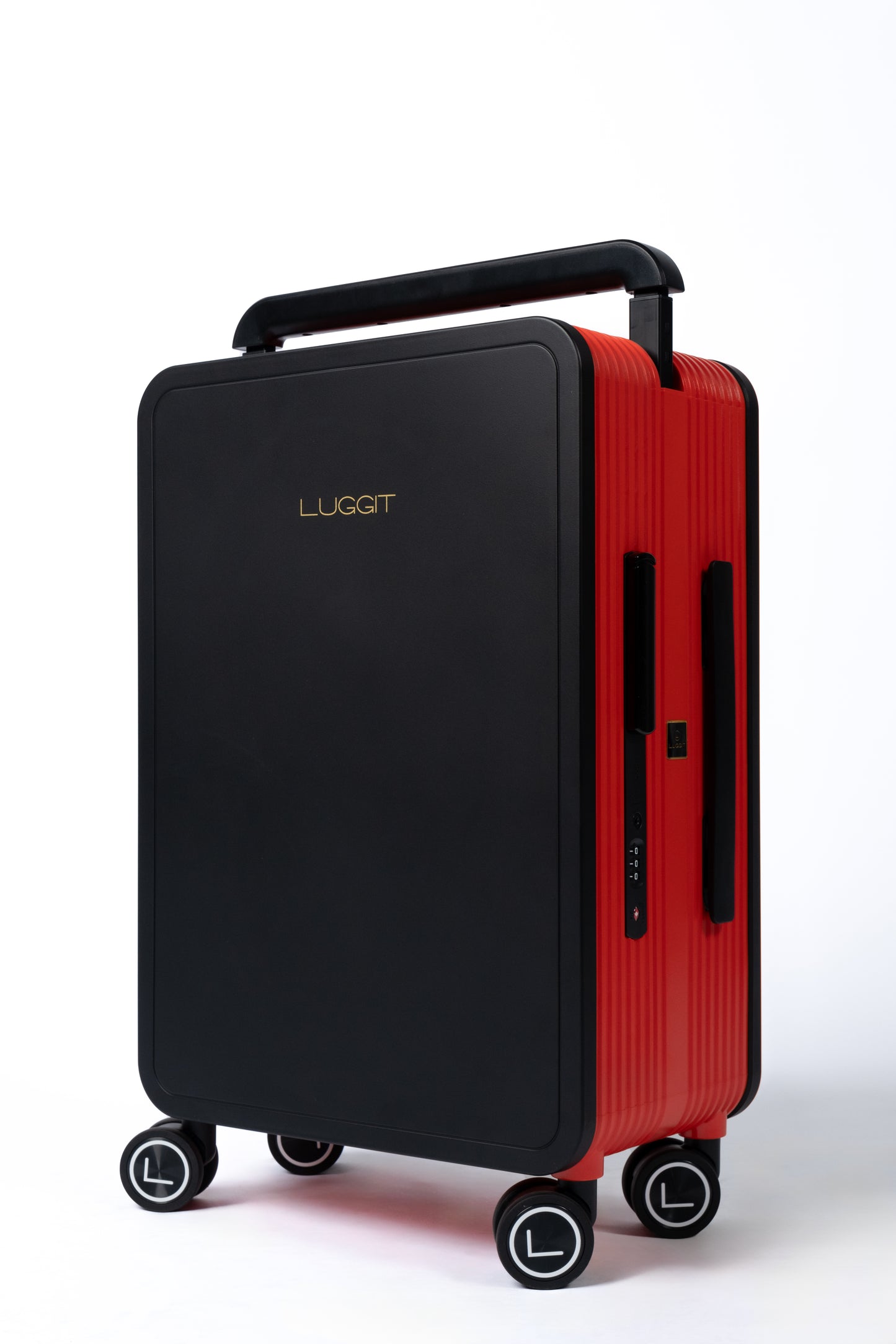 LUGGIT Premium Plus 20" Cabin 24" Check in Luggage Dual Tone Black/Red