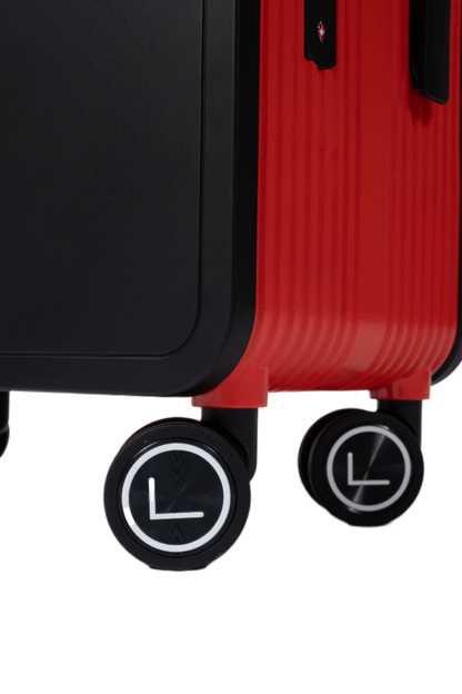 LUGGIT Premium Plus  Cabin & Check in Trolley bag  Dual Tone, Black/Red