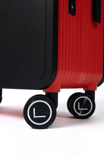 LUGGIT Premium Plus 20" Cabin & 24" Check in Luggage set of 2 Pc Dual Tone Black/Red